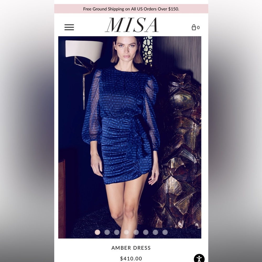 MISA LOS ANGELES amber dress in midnight shibori NWT